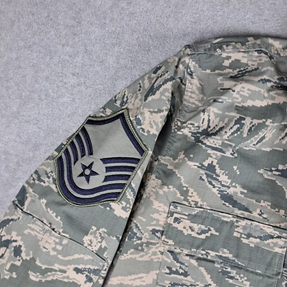 US Air Force Digital Camo Jacket Military Issue with Rank Stipes Sz. 44L